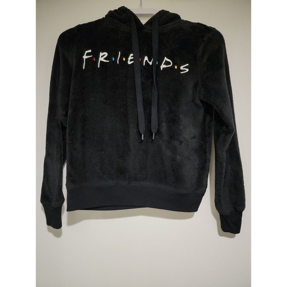 Friends TV Show Womens Sleepwear Fleece Hoodie Sweatshirt Black Pullover Size XS - Picture 2 of 9